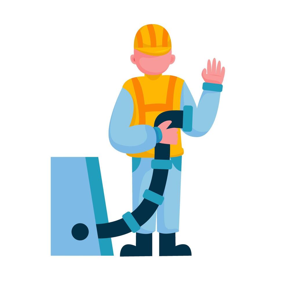 Construction worker character illustration sets vector