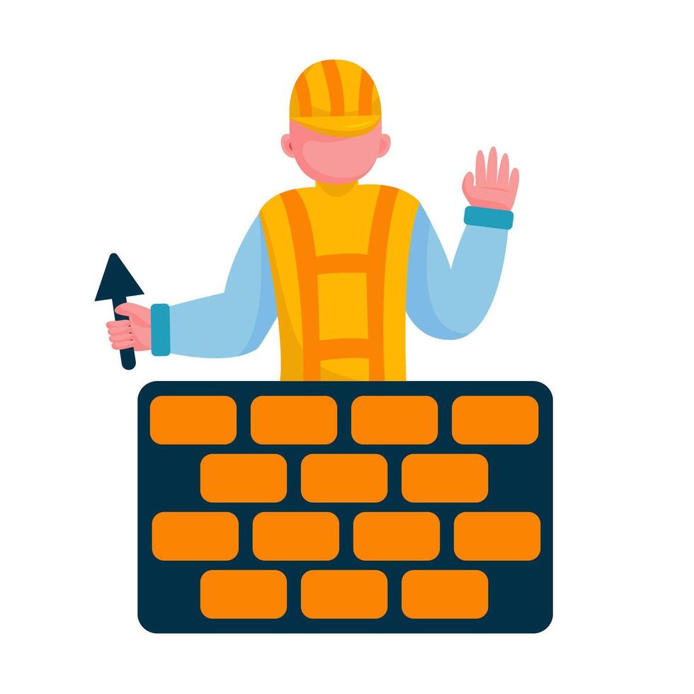 Construction worker character illustration sets vector