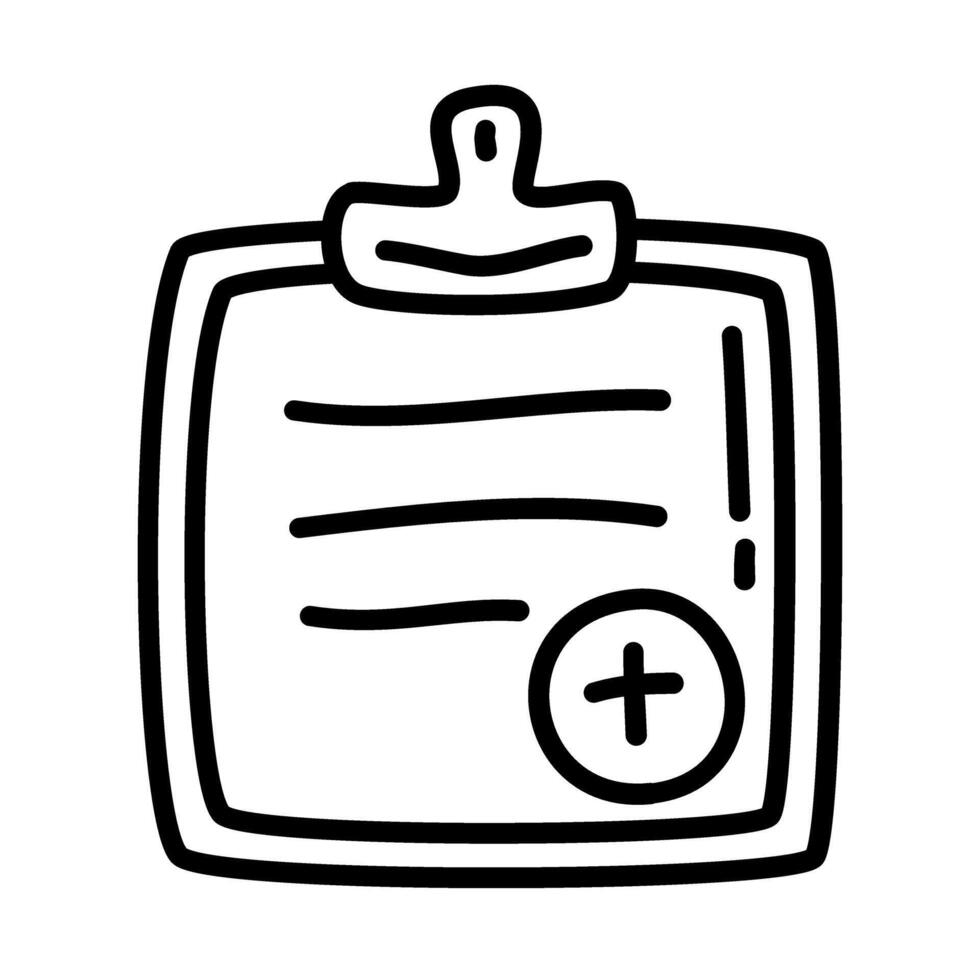 patient list of medical check up with doodle icons vector