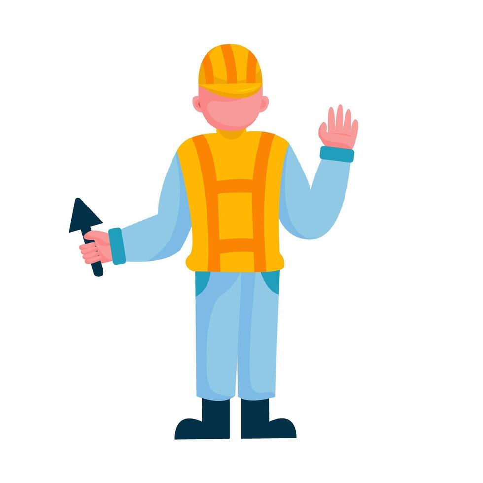 Construction worker character illustration sets vector