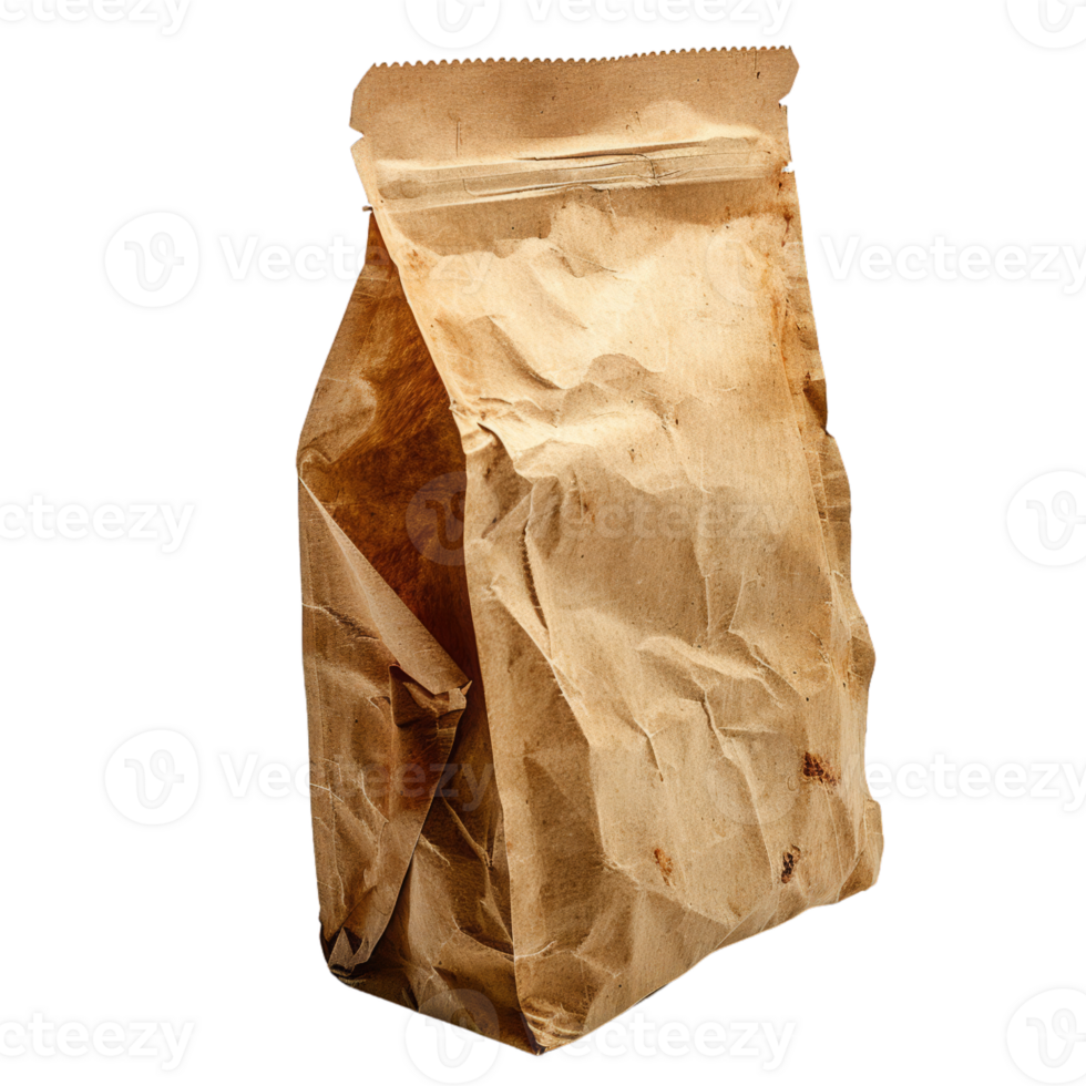 Crumpled Brown Paper Bag on Black Background png