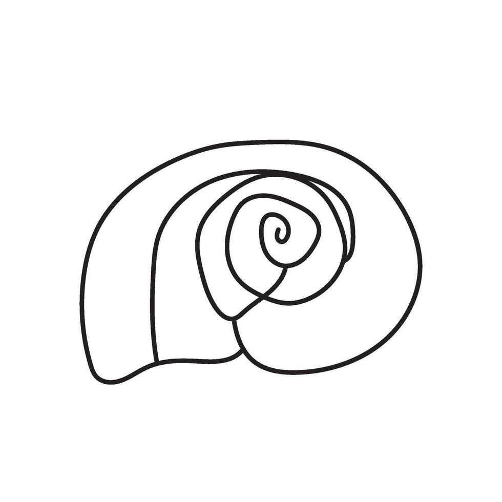 seashell outline illustration vector