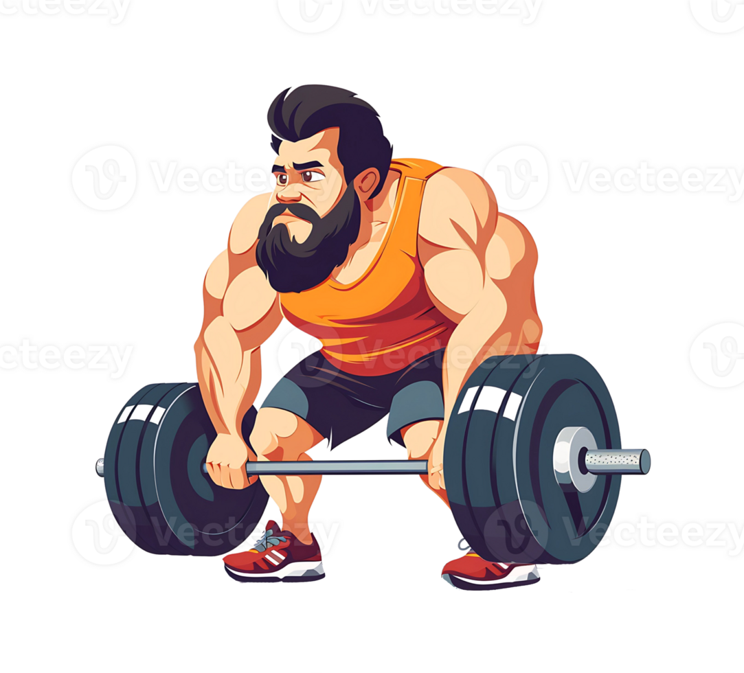 a man lifting a barbell on a transparent background png
