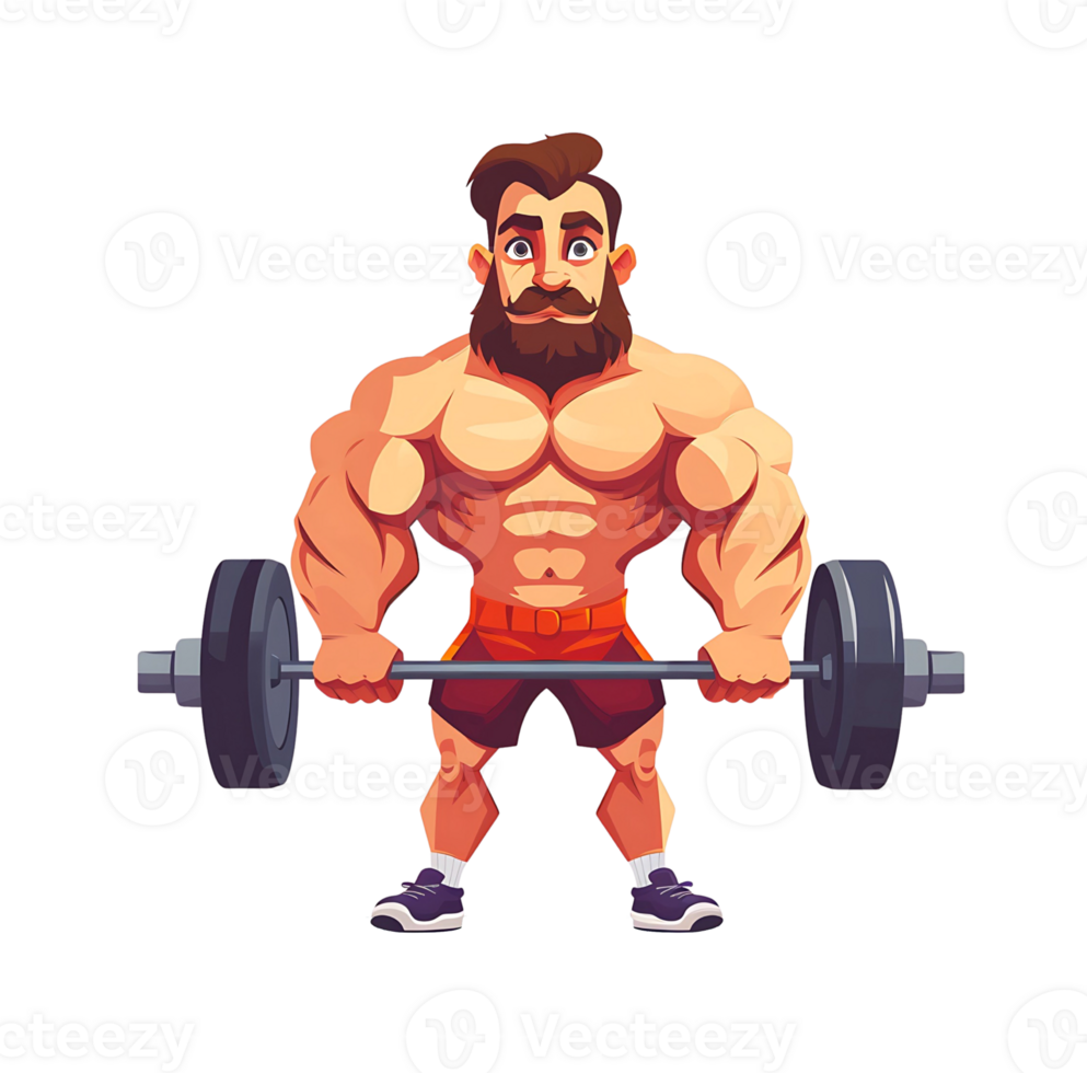 a man lifting a barbell on a transparent background png