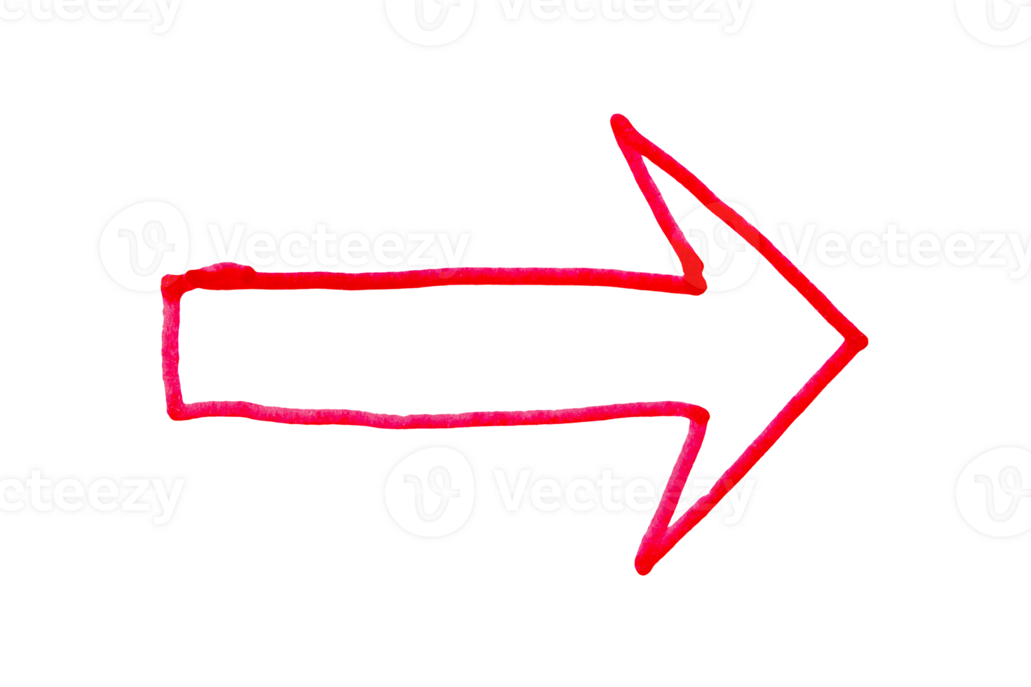 flecha dibujado con rojo marcador en transparente antecedentes png