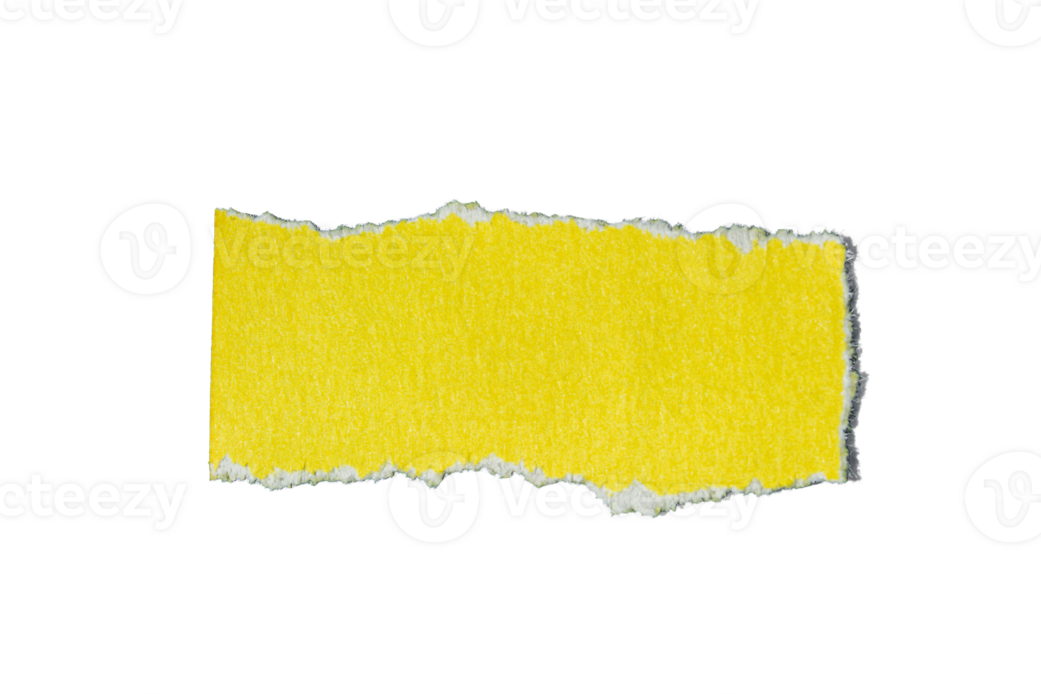 Ripped yellow paper piece isolated on transparent background. Torn paper with copy space. Top view, flat lay. png