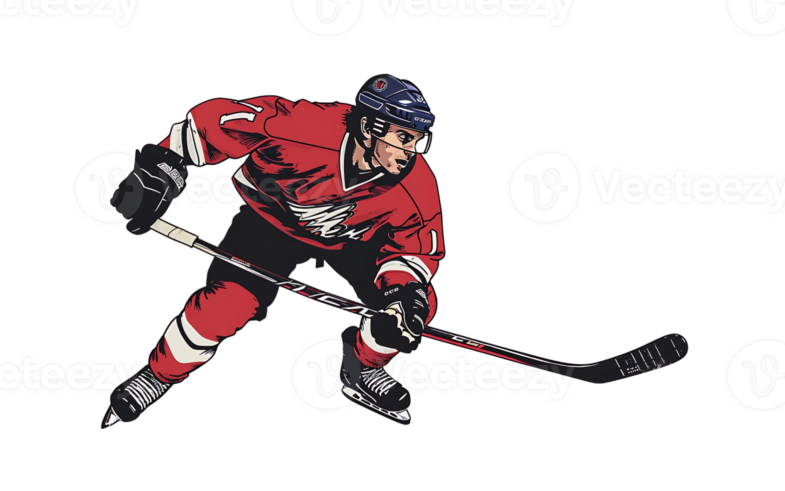 hockey player cartoon on transparent background png