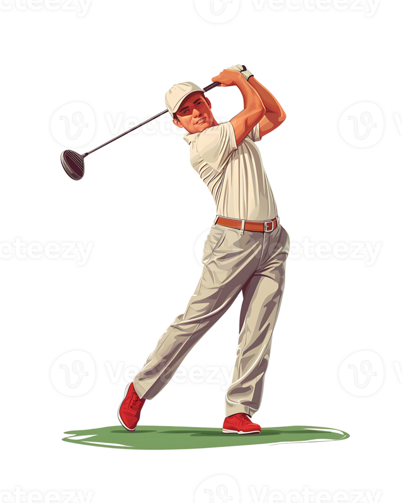 golf giocatore illustrazione, su trasparente sfondo png