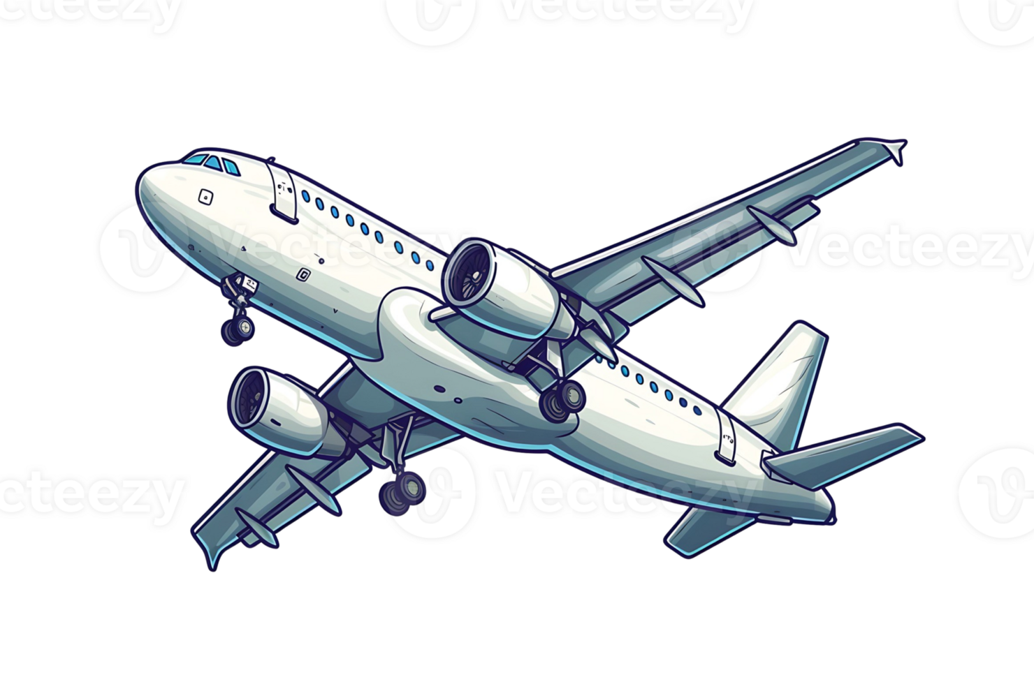 a cartoon airplane flying on a transparent background png
