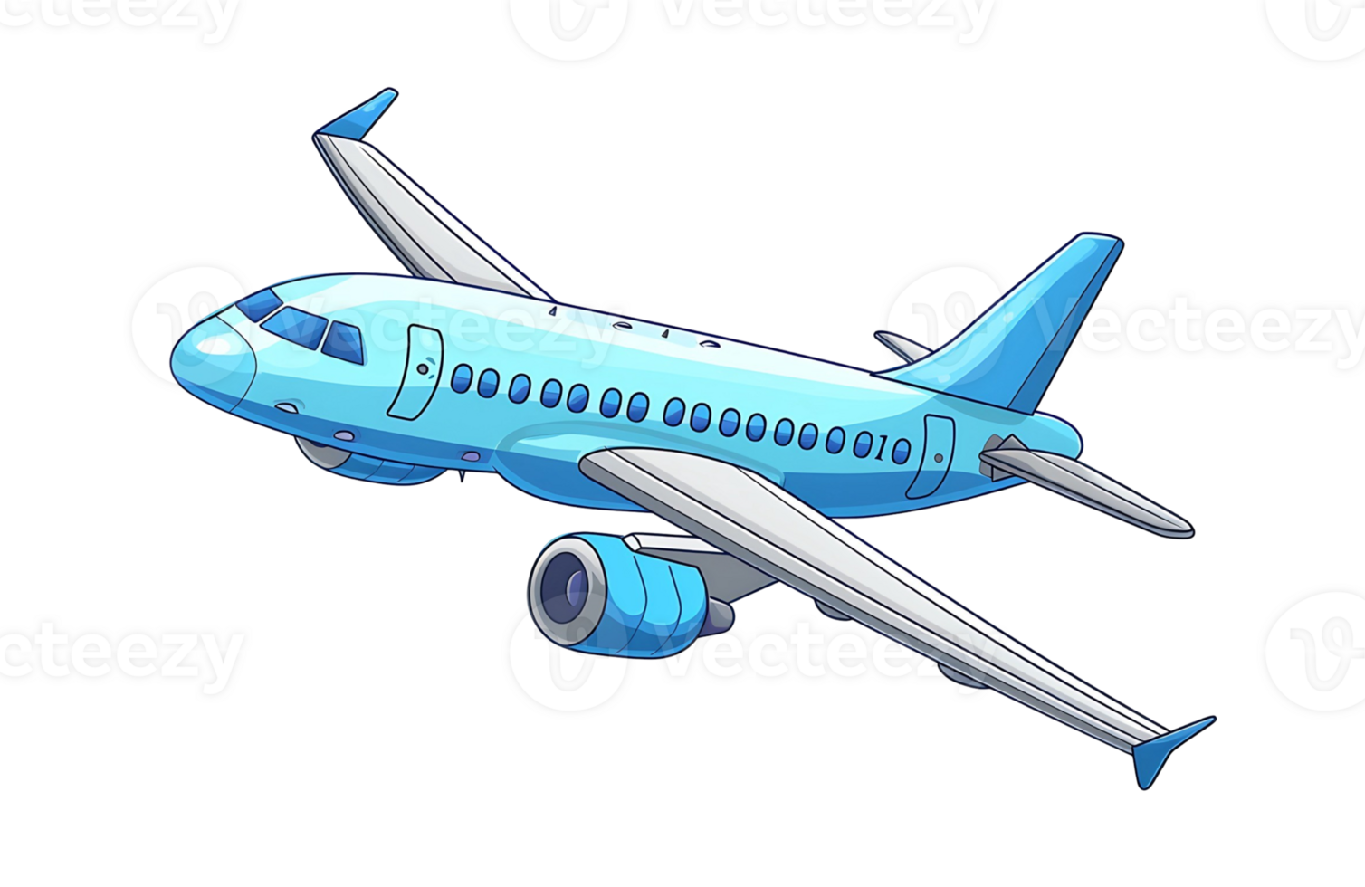 a cartoon airplane flying on a transparent background png