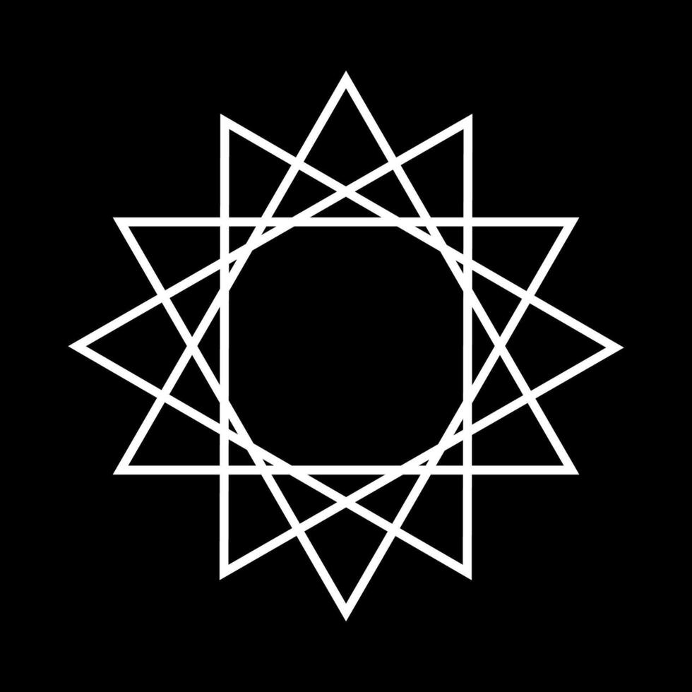 Dodekagram, Satanic Symbols, Medieval Occultism, Magic Stamps, Sigils, Mystical Knots, Devil's Cross. Sigil Lucifer Baphomet vector