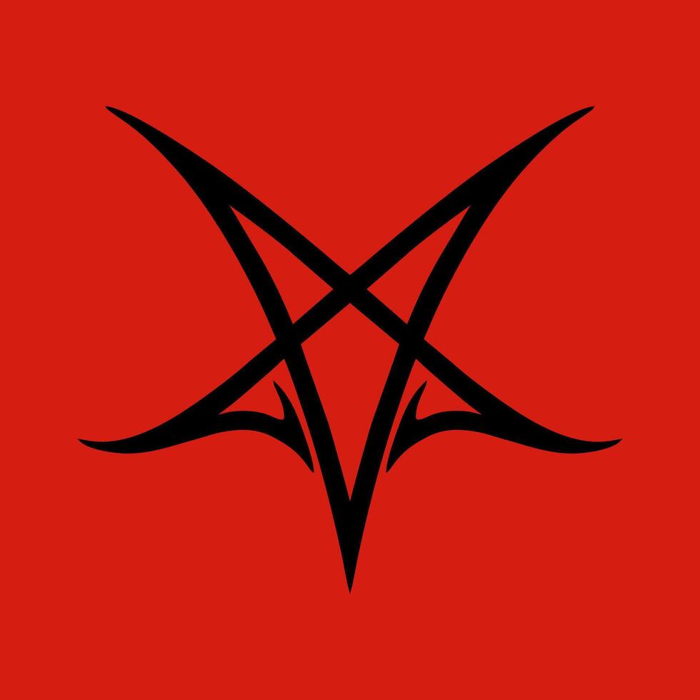 Esoteric occult pentagram, magic signs. Demon pentacle tattoo, magic mason seal, satan pentagram line symbols set. Alchemy, witchcraft esoteric or occult signs with pentagram stars in circle vector