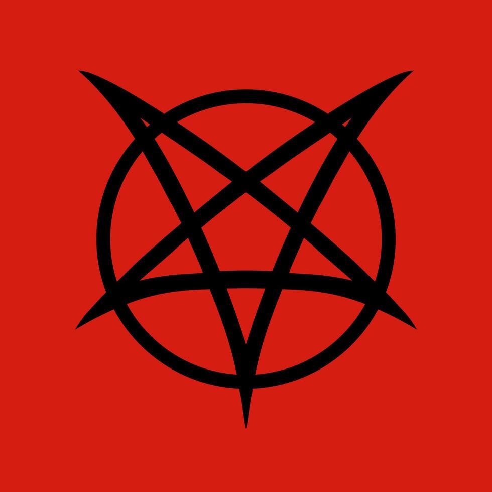 Esoteric occult pentagram, magic signs. Demon pentacle tattoo, magic mason seal, satan pentagram line symbols set. Alchemy, witchcraft esoteric or occult signs with pentagram stars in circle vector