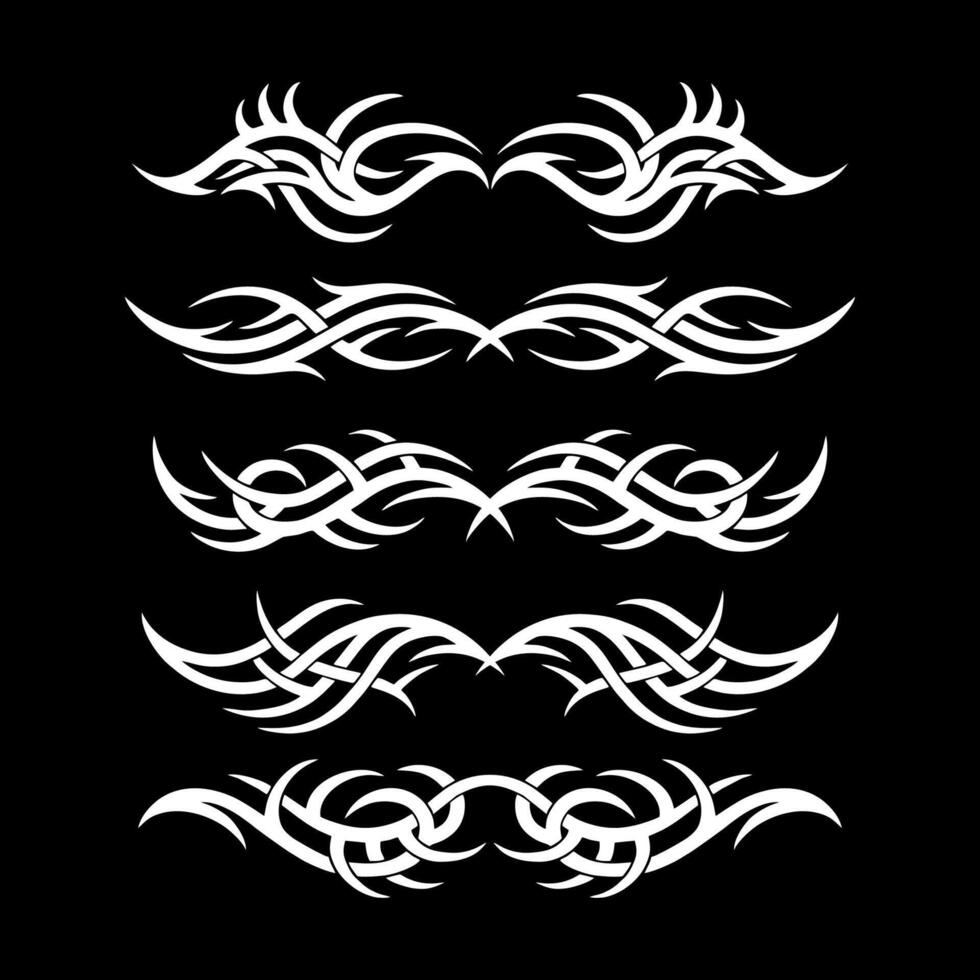 Flat design tribal tattoo border element vector