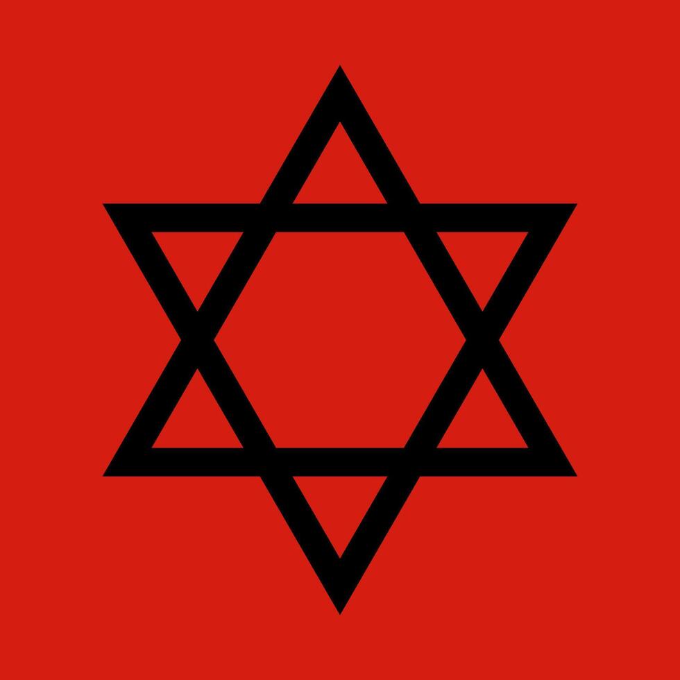 Solomon Hexagram. The Star of David. Black glyph icon. Magen David. Six-pointed geometric star. State symbol of Israel. vector