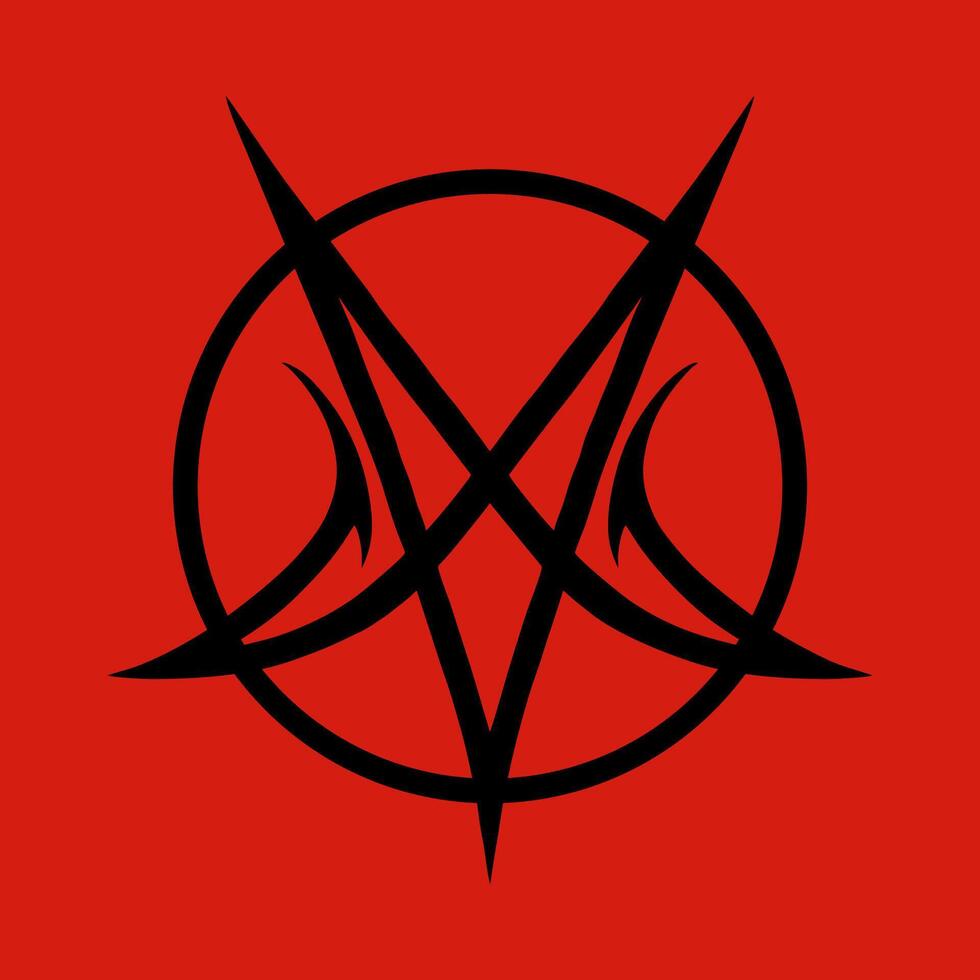 Esoteric occult pentagram, magic signs. Demon pentacle tattoo, magic mason seal, satan pentagram line symbols set. Alchemy, witchcraft esoteric or occult signs with pentagram stars in circle vector