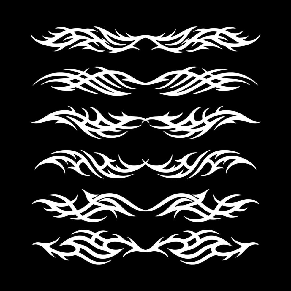 Flat design tribal tattoo border element vector