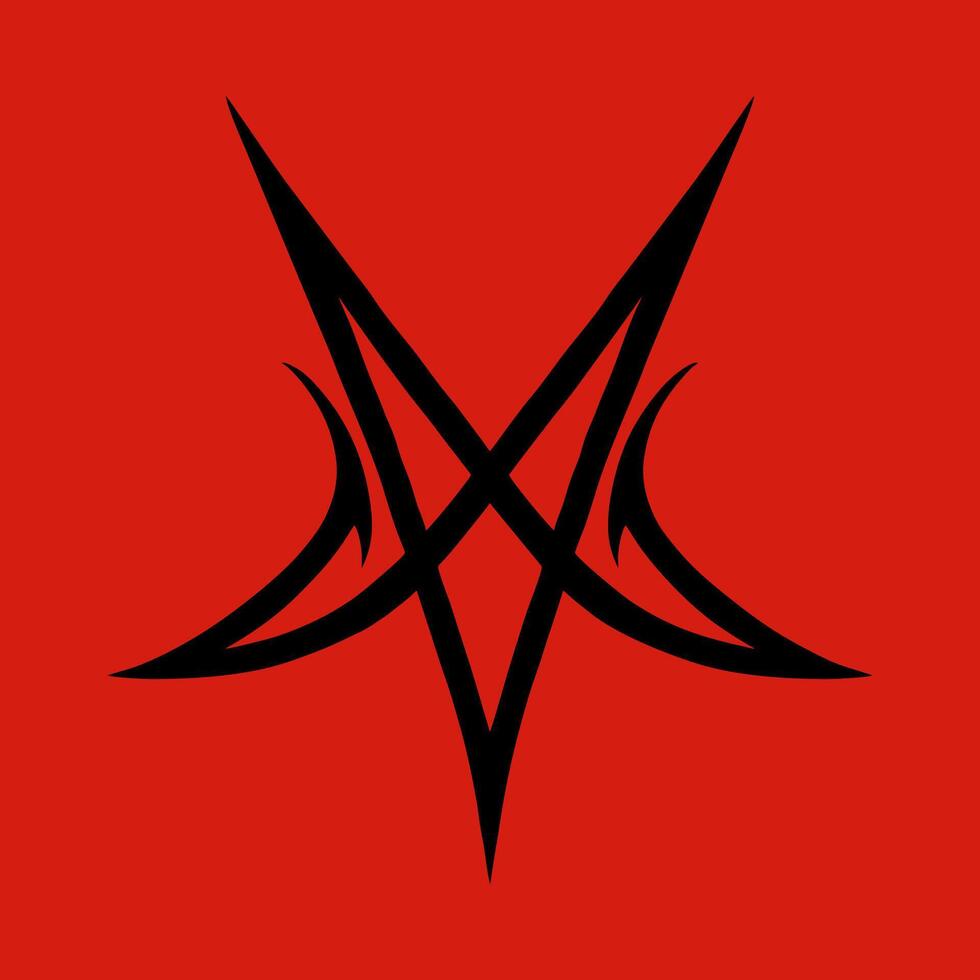 Esoteric occult pentagram, magic signs. Demon pentacle tattoo, magic mason seal, satan pentagram line symbols set. Alchemy, witchcraft esoteric or occult signs with pentagram stars in circle vector