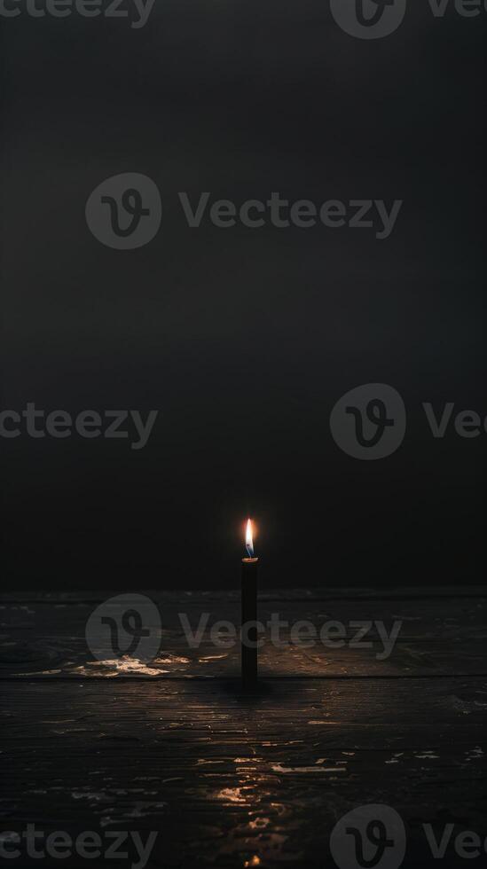 un artístico representación de poder cortes, presentando un soltero, apagado vela en un apagón habitación, fundición un desmayarse sombra foto