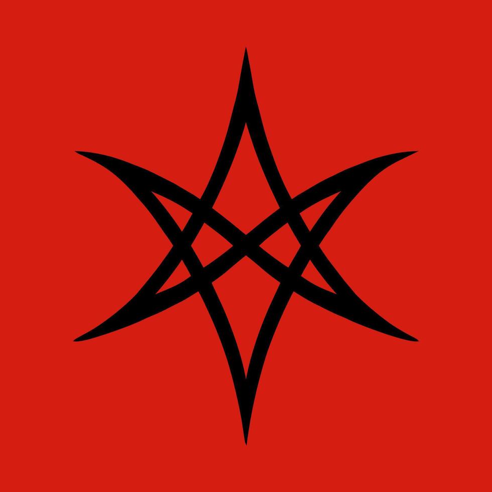 Unicursal Hexagram, Satanic Symbols, Medieval Occultism, Magic Stamps, Sigils, Mystical Knots, Devil's Cross. Sigil Lucifer Baphomet vector