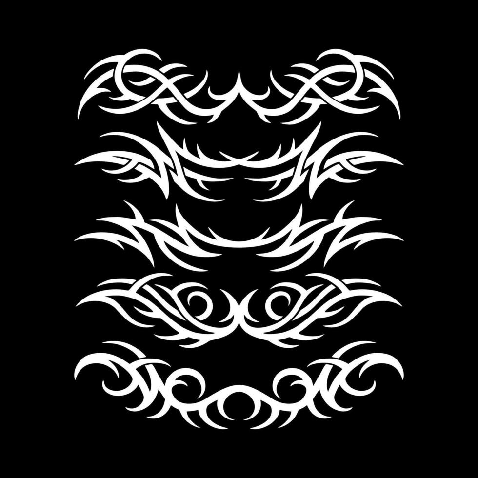 Flat design tribal tattoo border element vector