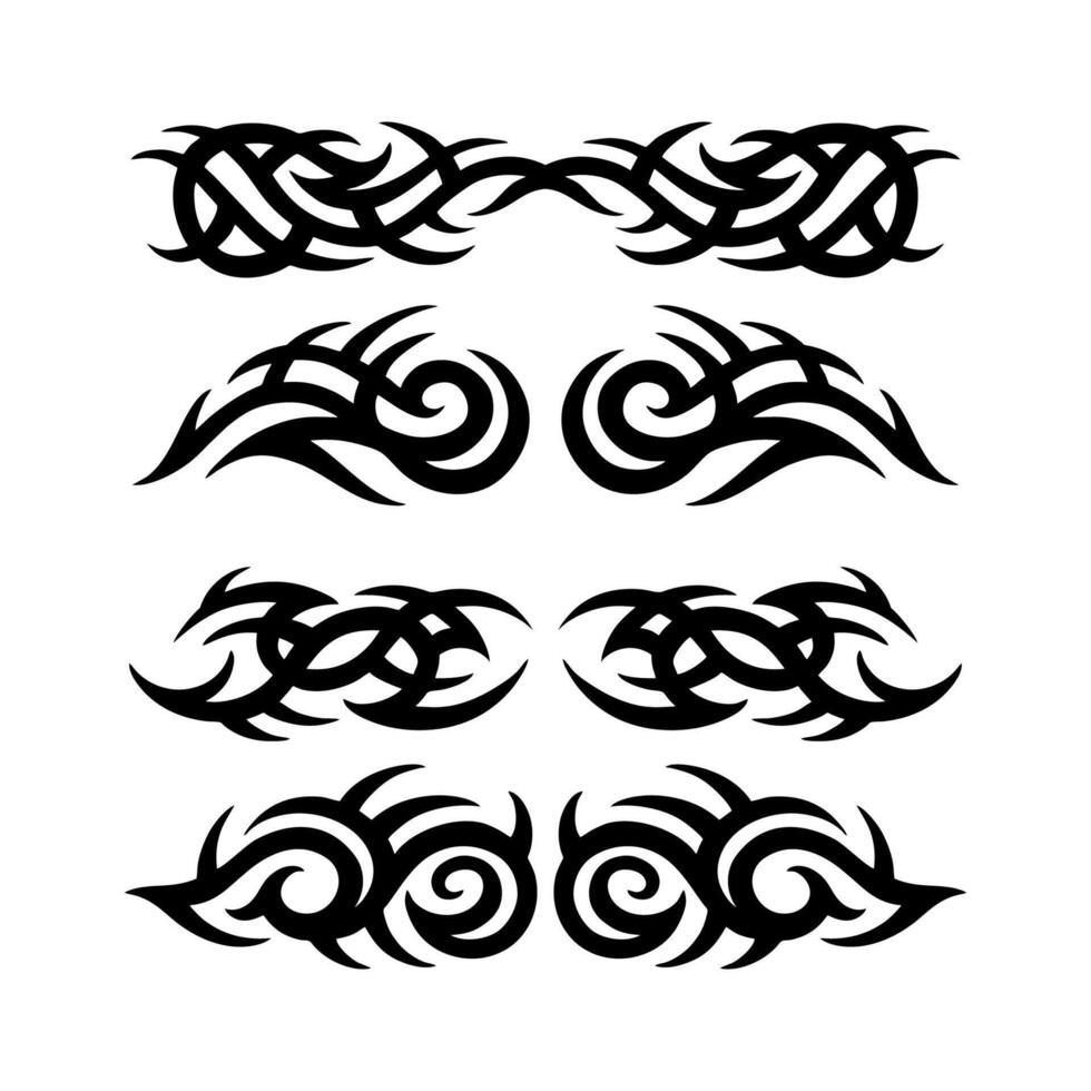 Flat design tribal tattoo border element vector