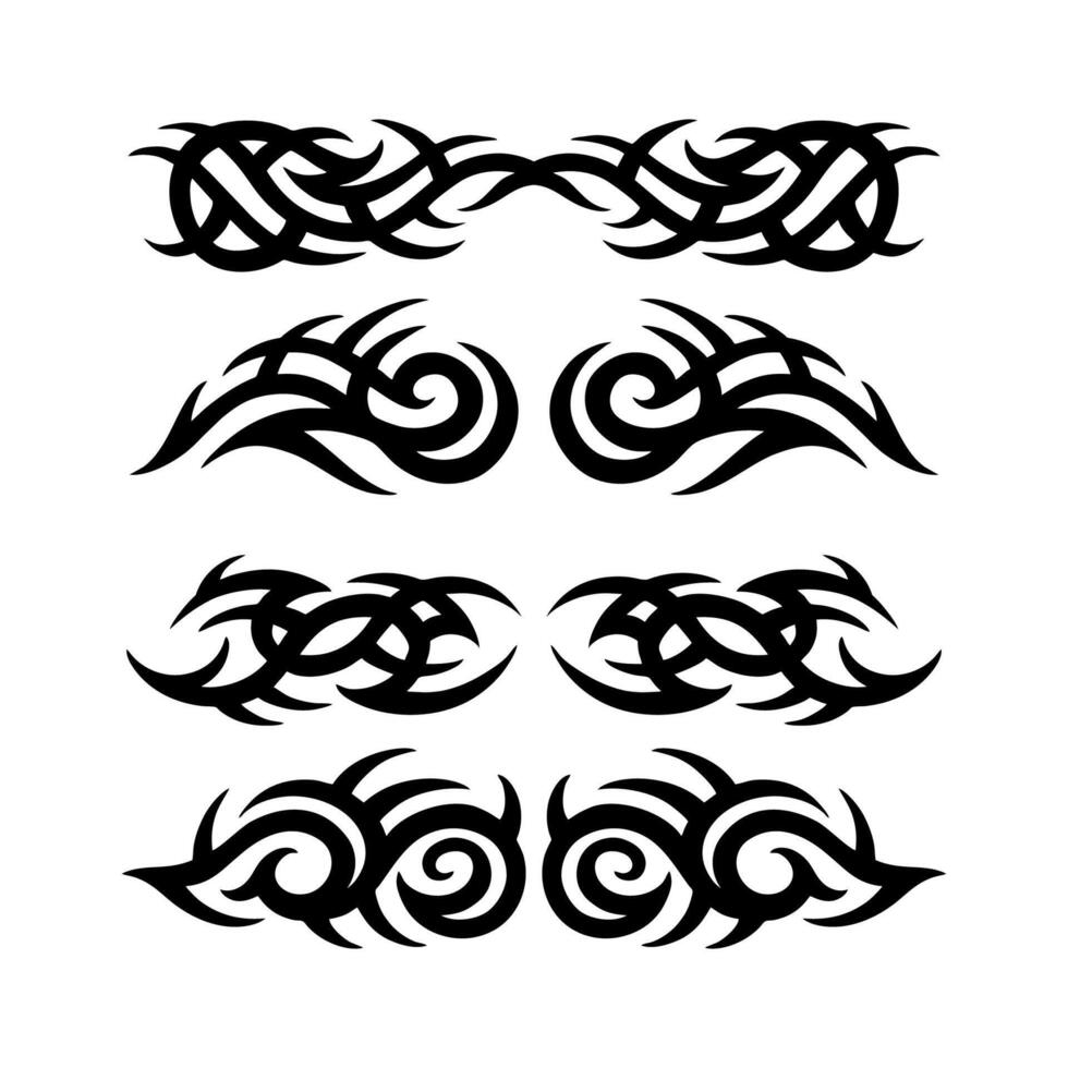 Flat design tribal tattoo border element vector