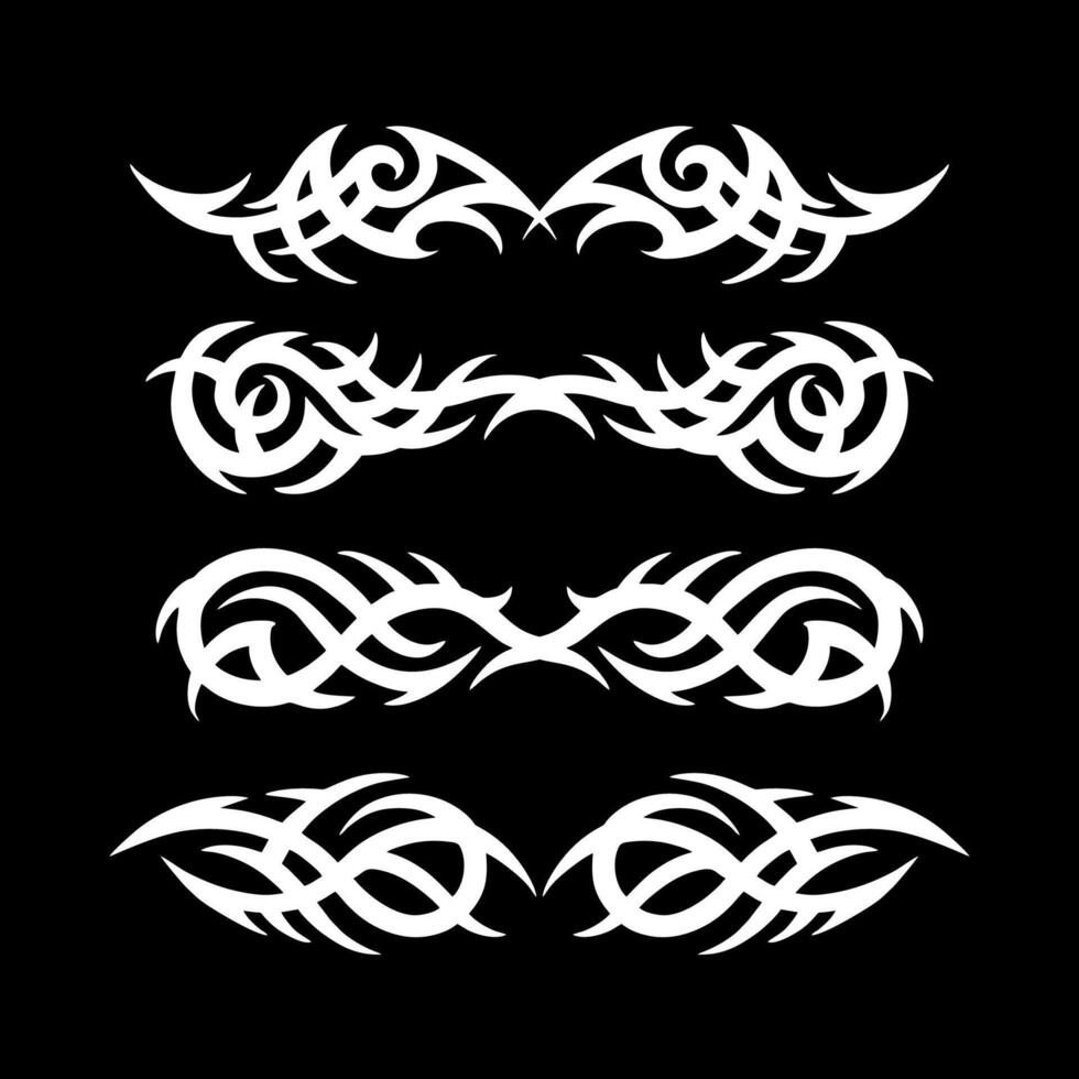Flat design tribal tattoo border element vector