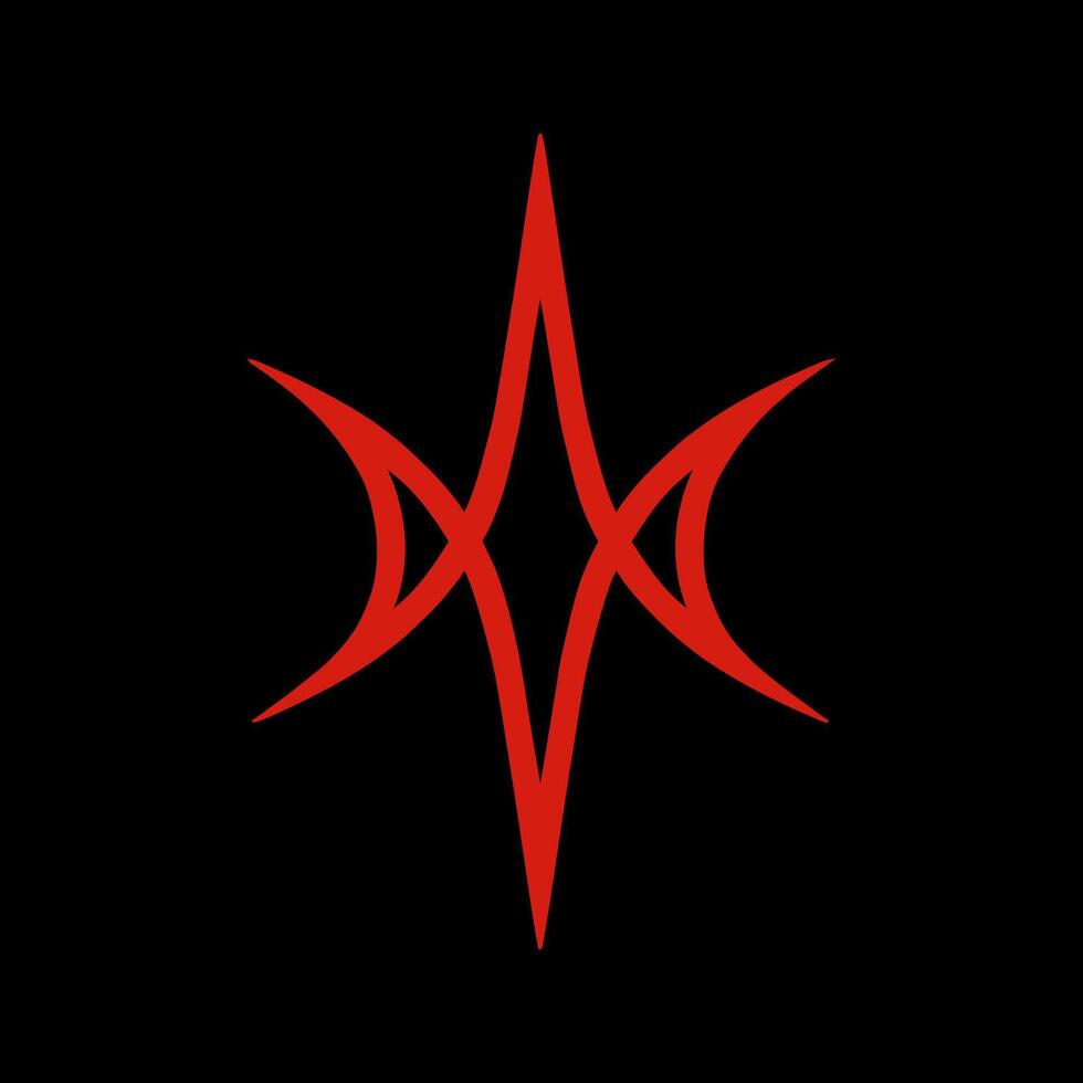 Unicursal Hexagram, Satanic Symbols, Medieval Occultism, Magic Stamps, Sigils, Mystical Knots, Devil's Cross. Sigil Lucifer Baphomet vector
