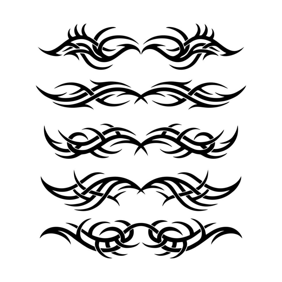 Flat design tribal tattoo border element vector