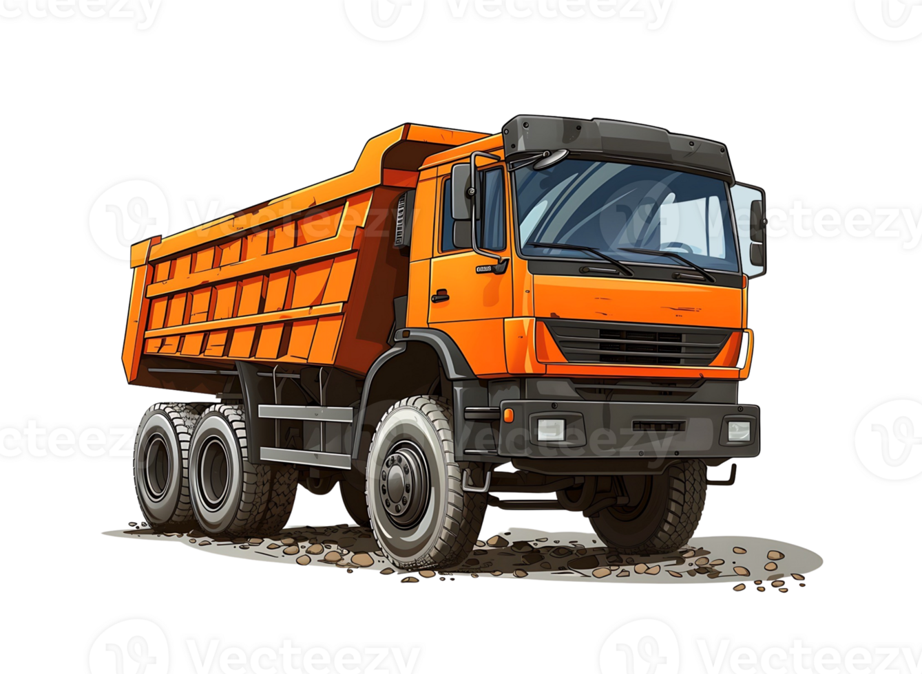 dump truck cartoon illustration, isolated png