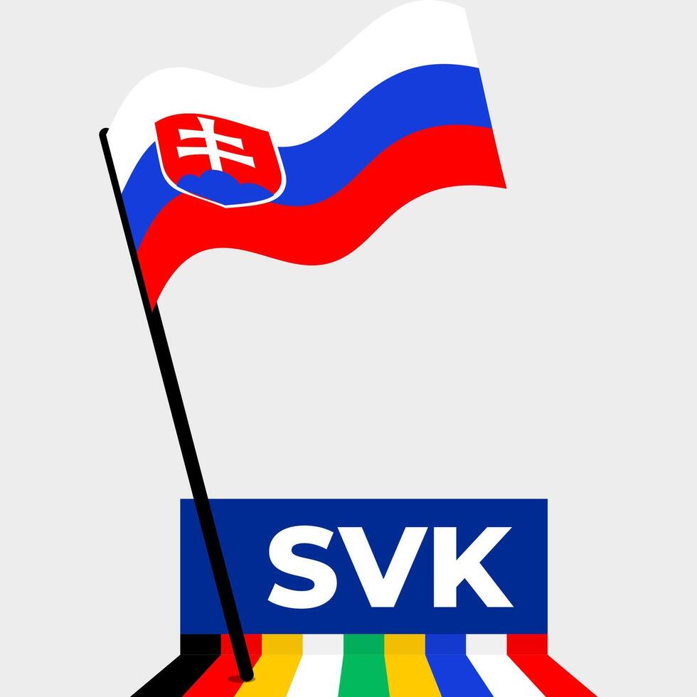 slovakia national flag designed for Europe football championship in 2024 vector