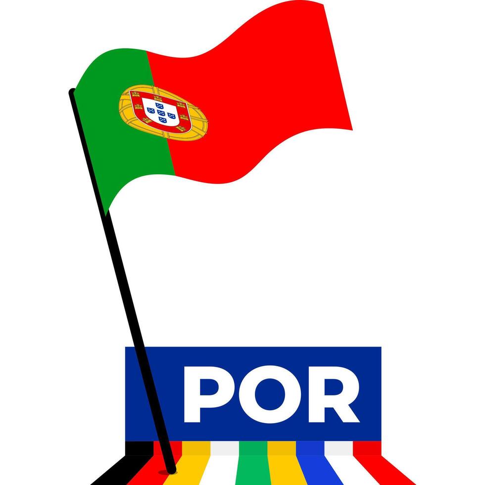 portugal national flag designed for Europe football championship in 2024 vector