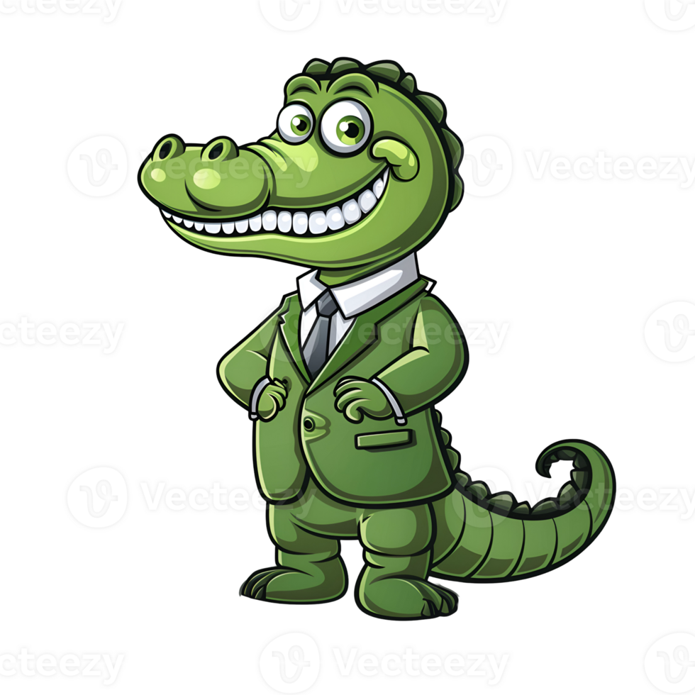 Animal character of crocodile png