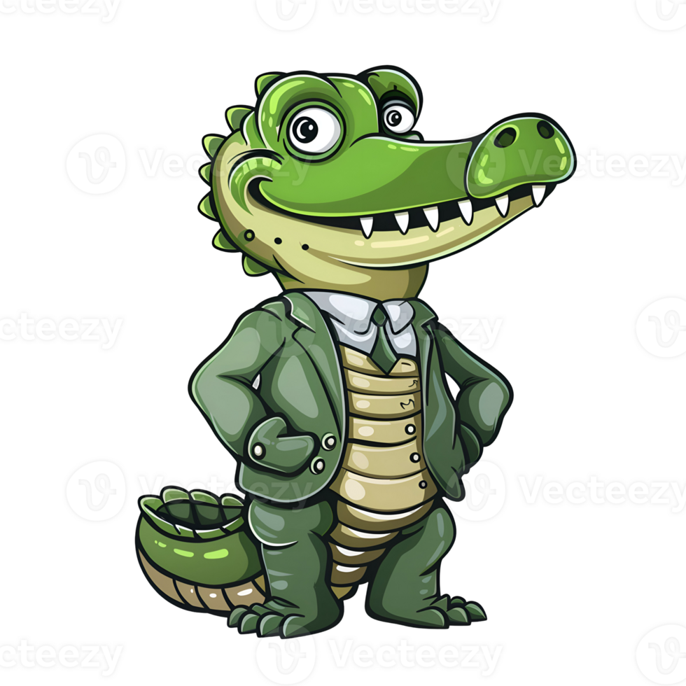 Animal character of crocodile png