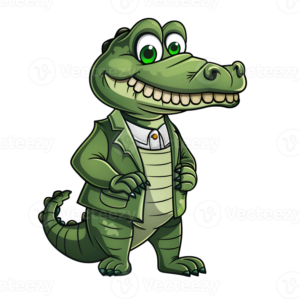 Animal character of crocodile png