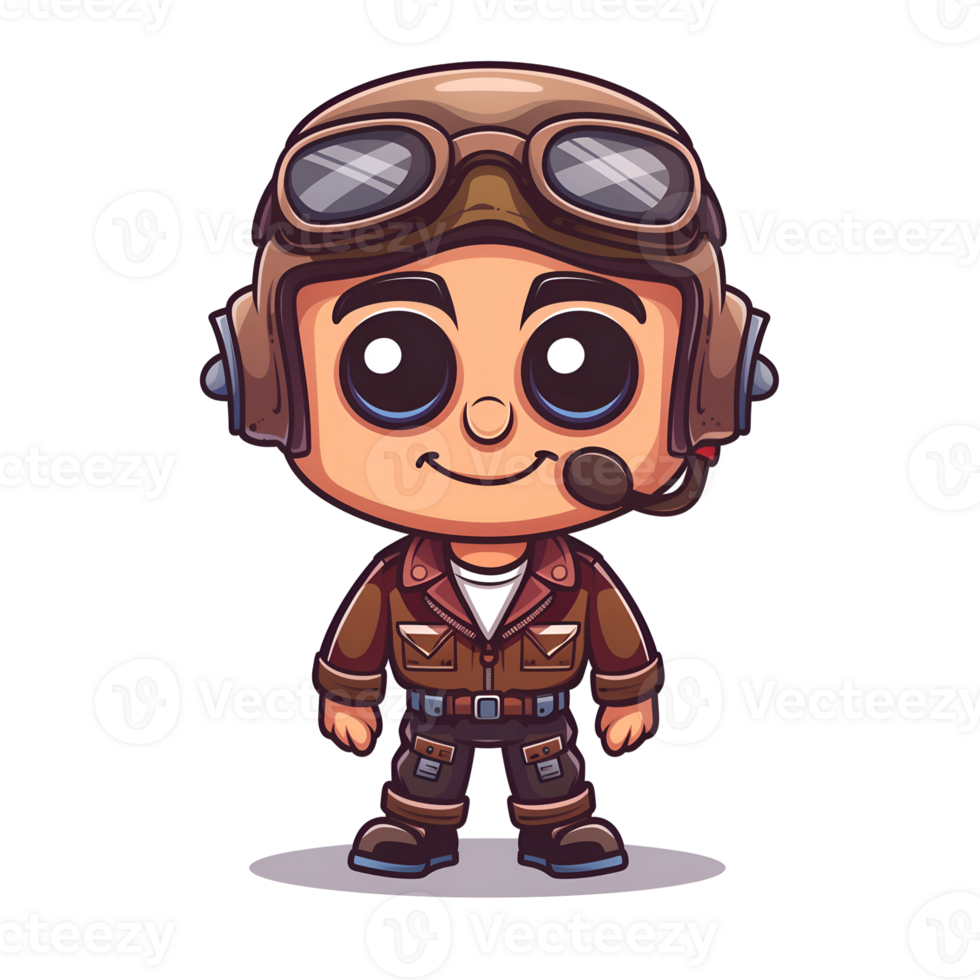 Illustration of a pilot cartoon png