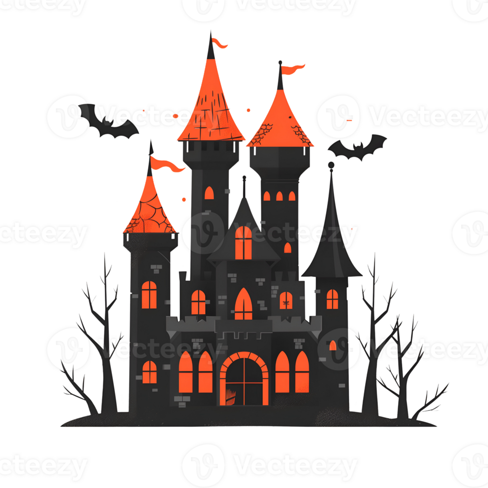 Illustration of Halloween castle png