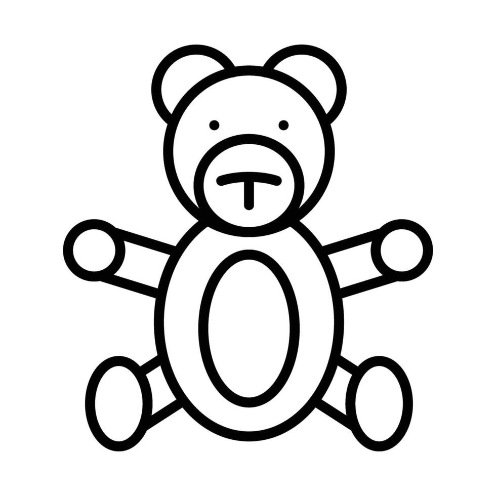 Teddy bear Line Icon Design vector