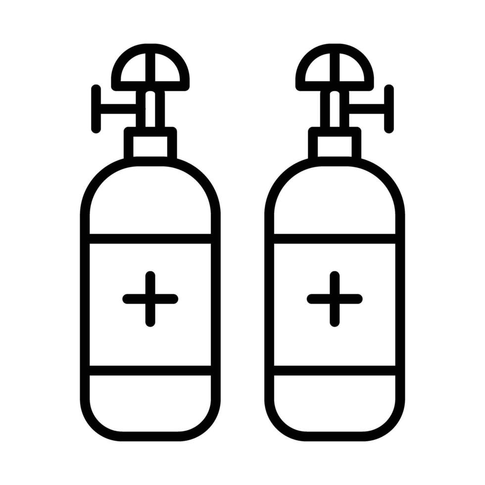 Oxygen tank Line Icon Design vector