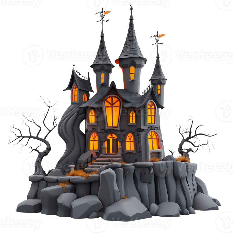 Illustration of Halloween castle png