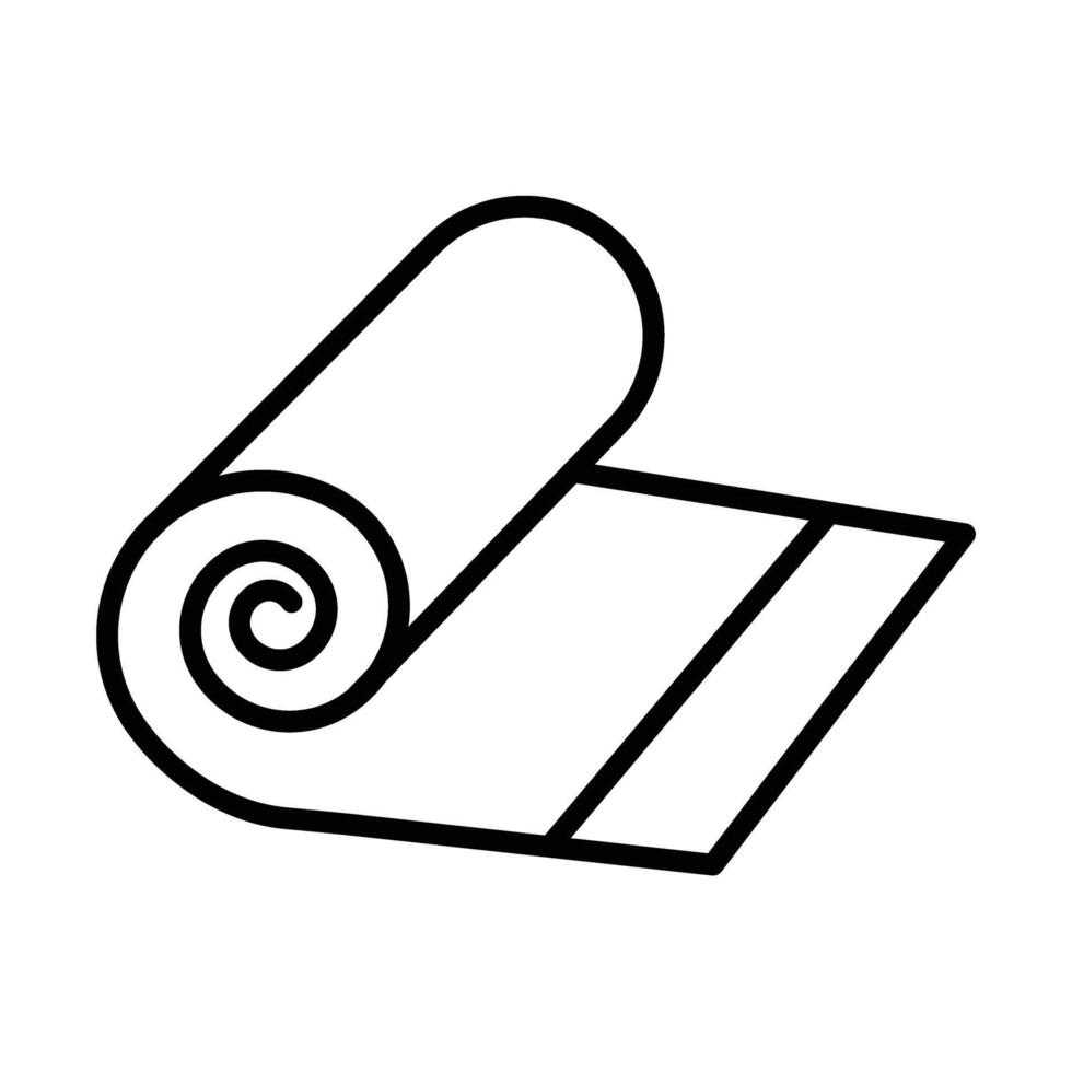 Yoga Mat Line Icon Design vector