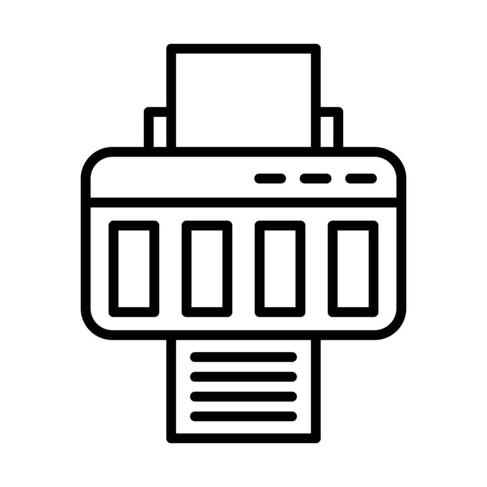 Printer Line Icon Design vector