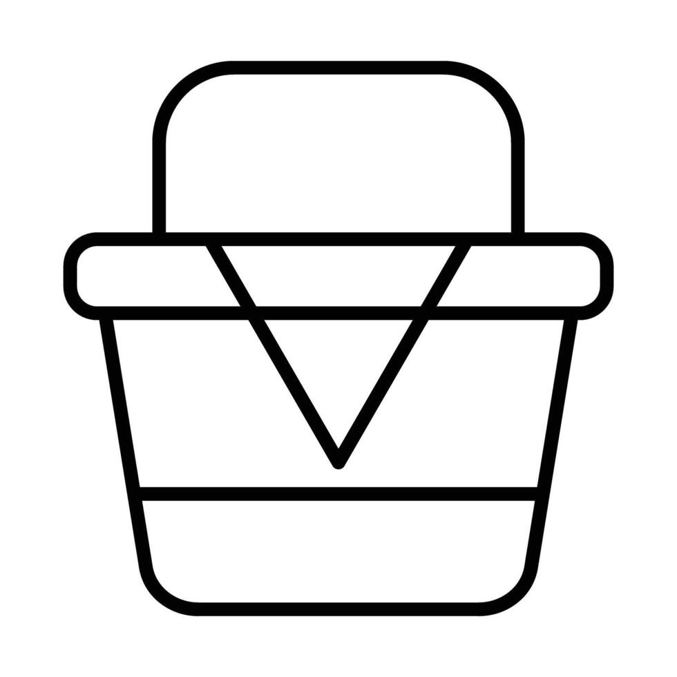 Picnic basket Line Icon Design vector