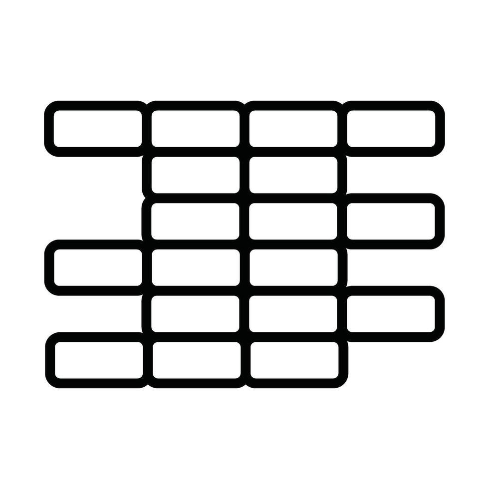 Brickwall Line Icon Design vector