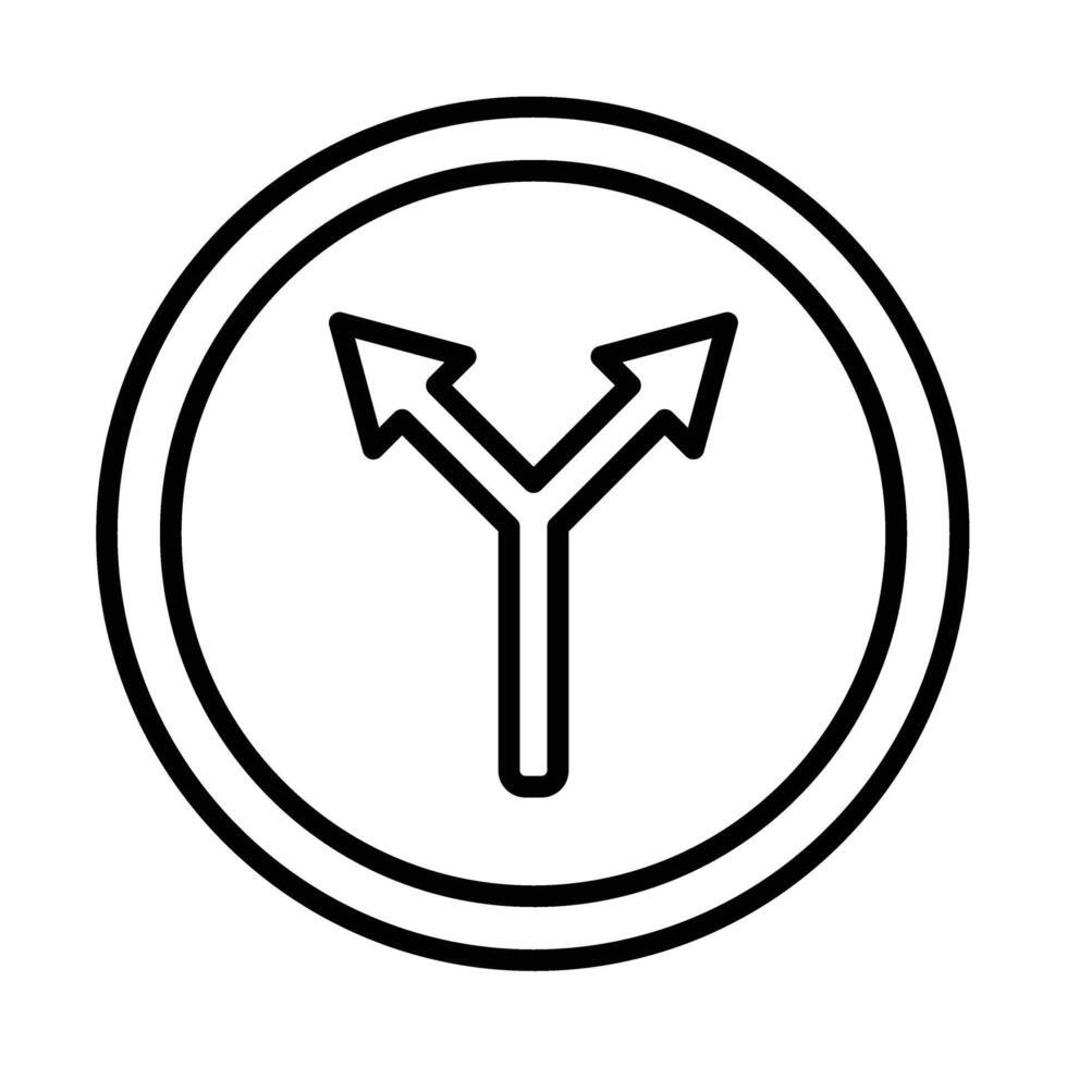 Y intersection icon Line Icon Design vector