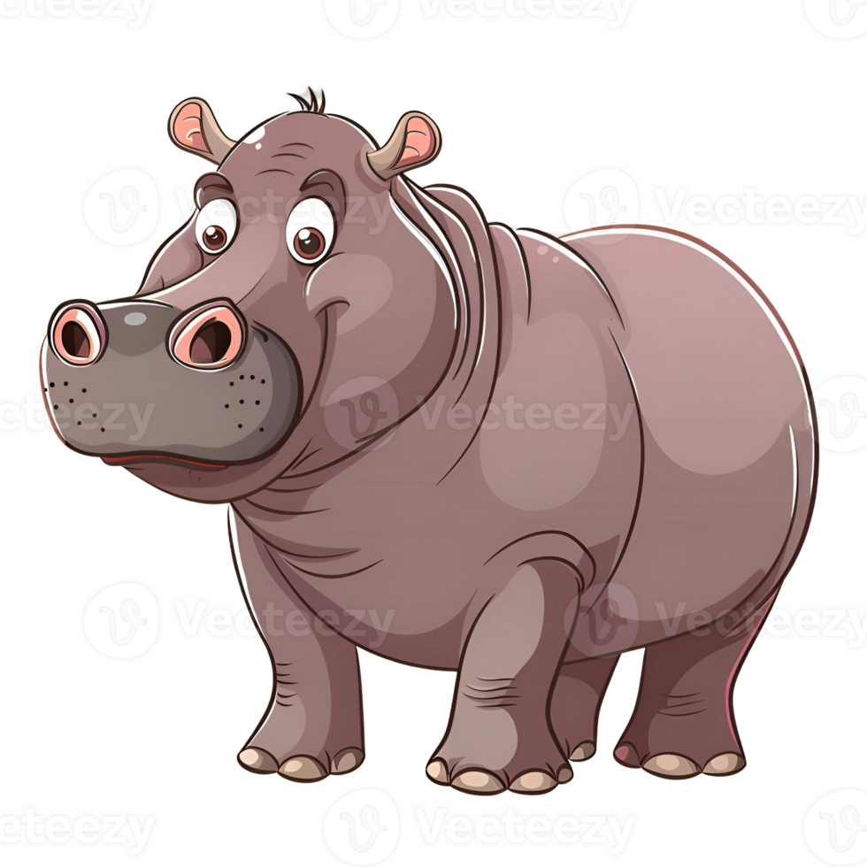 Hippo flat illustration png