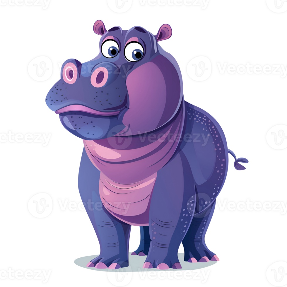 Hippo flat illustration png