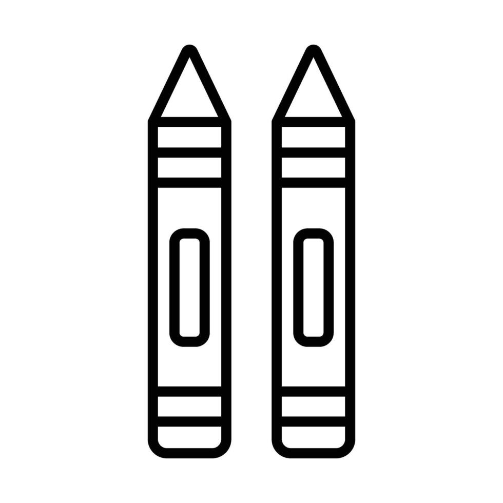 Crayons Line Icon Design vector
