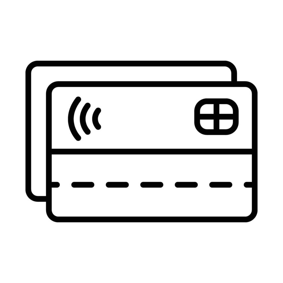 Debit card Line Icon Design vector